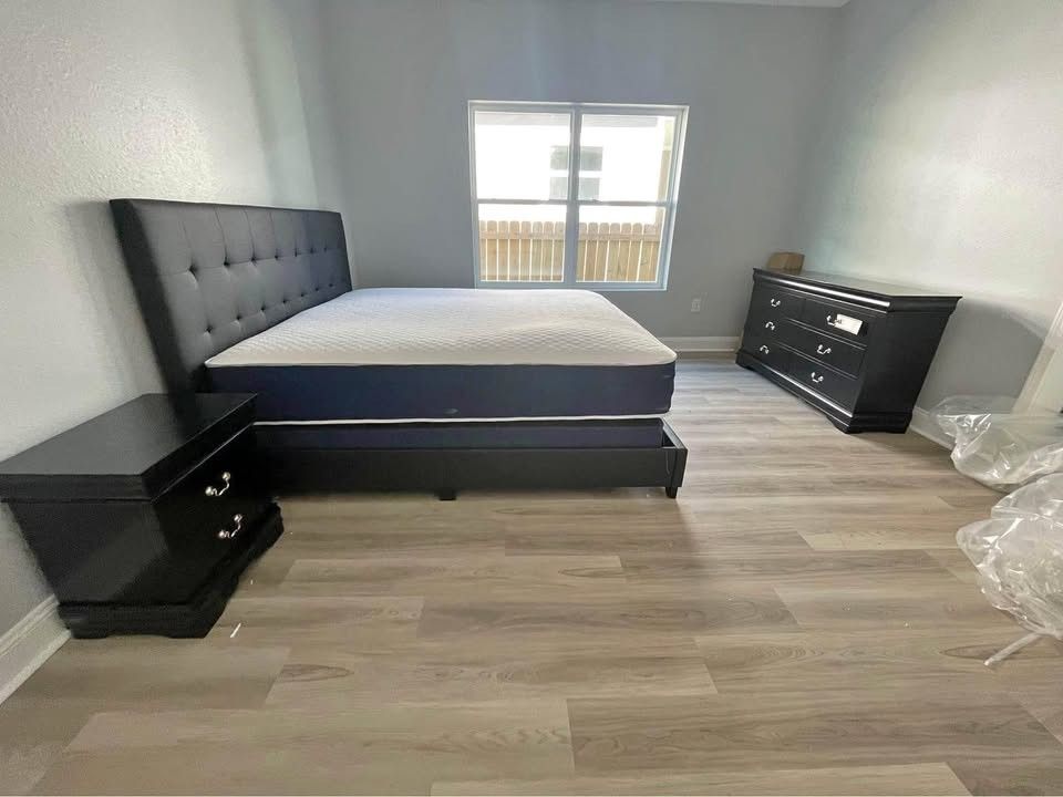 BRAND NEW BLACK KING SIZE BEDROOM SET $875 WITH MATTRESS/ BOX SPRINGS & DELIVERY! QUEEN $825!
