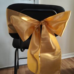 Gold Satin Chair Sash  50 For $35