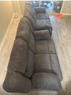  2 Recliner Sofa Black