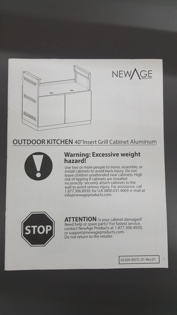 Newage Outdoor Kitchen 40 Insert Grill Cabinet Aluminium For 650