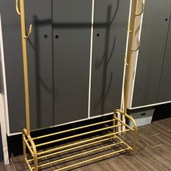 Clothes Rack With Hooks And Shoe Rack