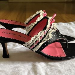 Isabella Fiore Lace With Bow Slide Sandal NWOB SZ 6.5