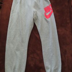 Vintage Nike grey sweatpants size L grey tag made in usa spellout (33x30.5) READ