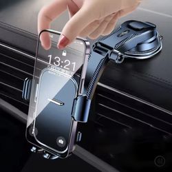 Car Phone Holder - Dashboard Windshield Desk Mount for GPS Navigation Secure Hanging Bracket