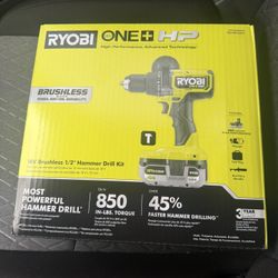 Ryobi ONE+ HP 18V Brushless 1/2" Hammer Drill Kit new in box