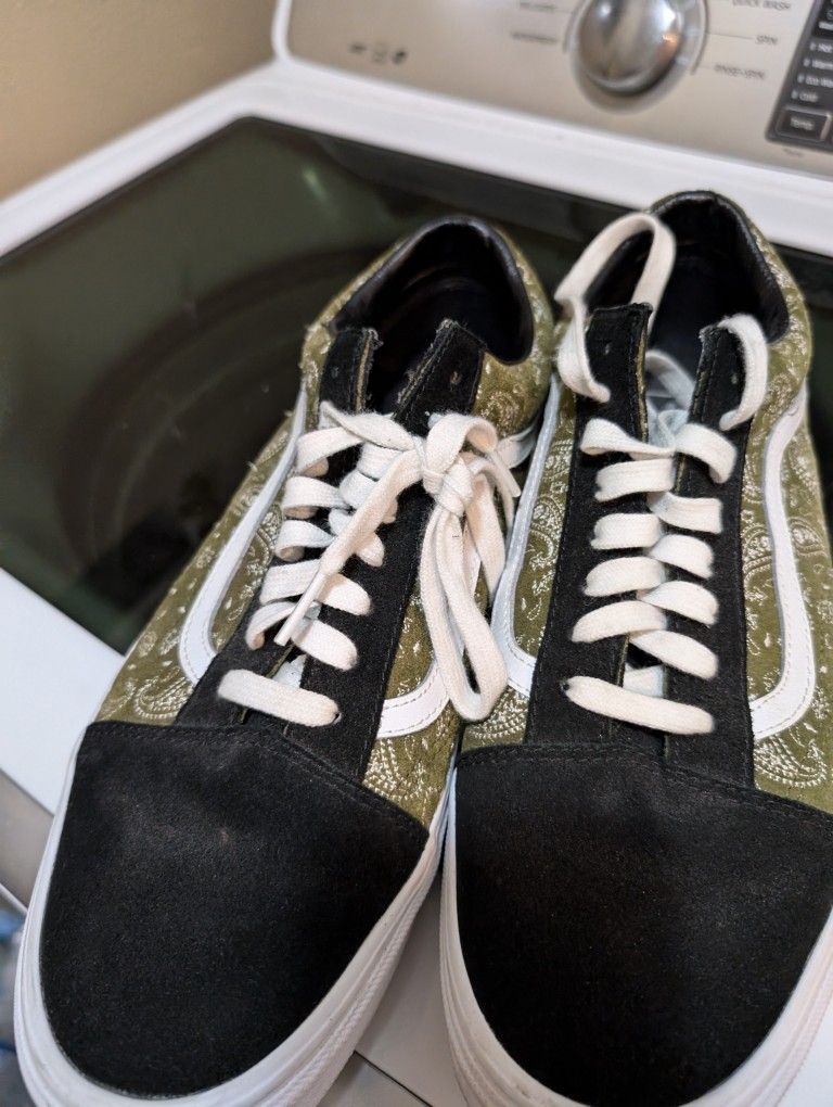 Vans Old Skool Green Paisley Mens Shoes