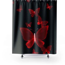 Black And Red Shower Curtain 