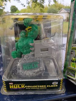 Incredible hulk figurines and Harley-Davidson models