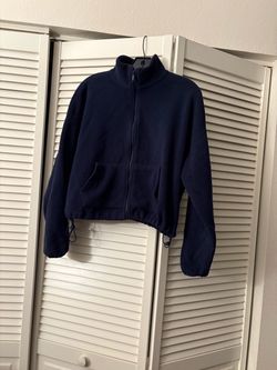 Navy Blue Full-Zip Fleece Jacket like new size s