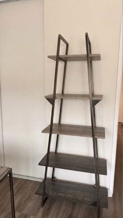 5-Tier Industrial Ladder Bookshelf