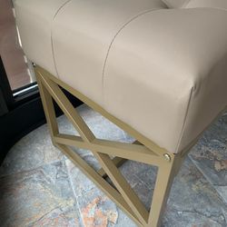 Tan Bench and IKEA Chair