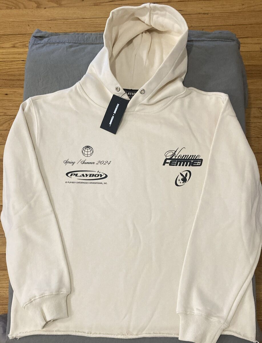 Homme Femme Playboy Hoodie Cream Medium/Large