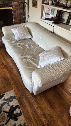 Couch White Leather