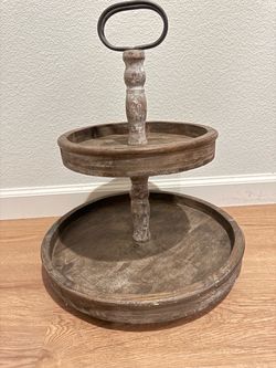 Wood Rustic Tier Tray