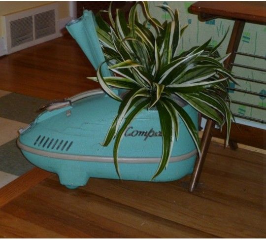 Vintage Compact Vacuum Cleaner Canister 1950s Works No Attachments Planter Plant Stand Idea