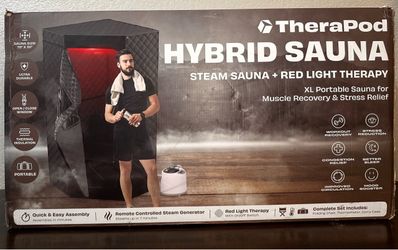 New Open Box TheraPod Hybrid Steam Sauna + Red Light Therapy
