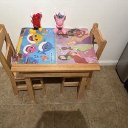 Wooden Table & Chairs - Natural For Kids 