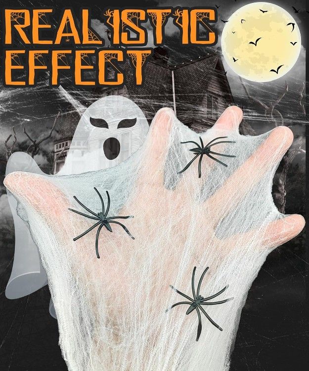 1200 sqft Spider Webs Halloween Decorations Outdoor