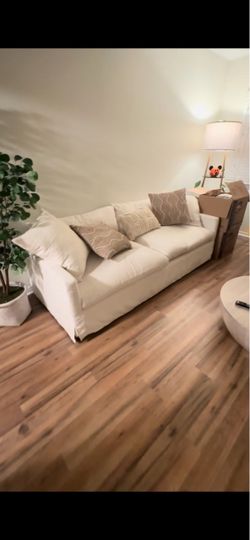 World Market Brynn Feather Filled Sofa – Ivory/Cream – Very Good Condition
