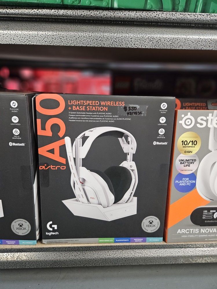 Logitech G Astro A50 Omni-Platform Wireless Gaming Headset + Base Station for PS5, Xbox, PC: PLAYSYNC Audio Switcher, <16 bit/48kHz (Console), <24 bit