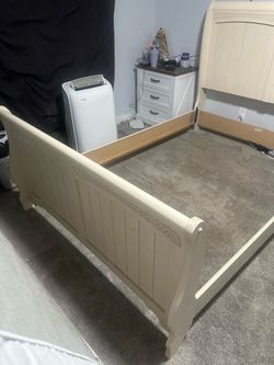 Full size wooden bed frame