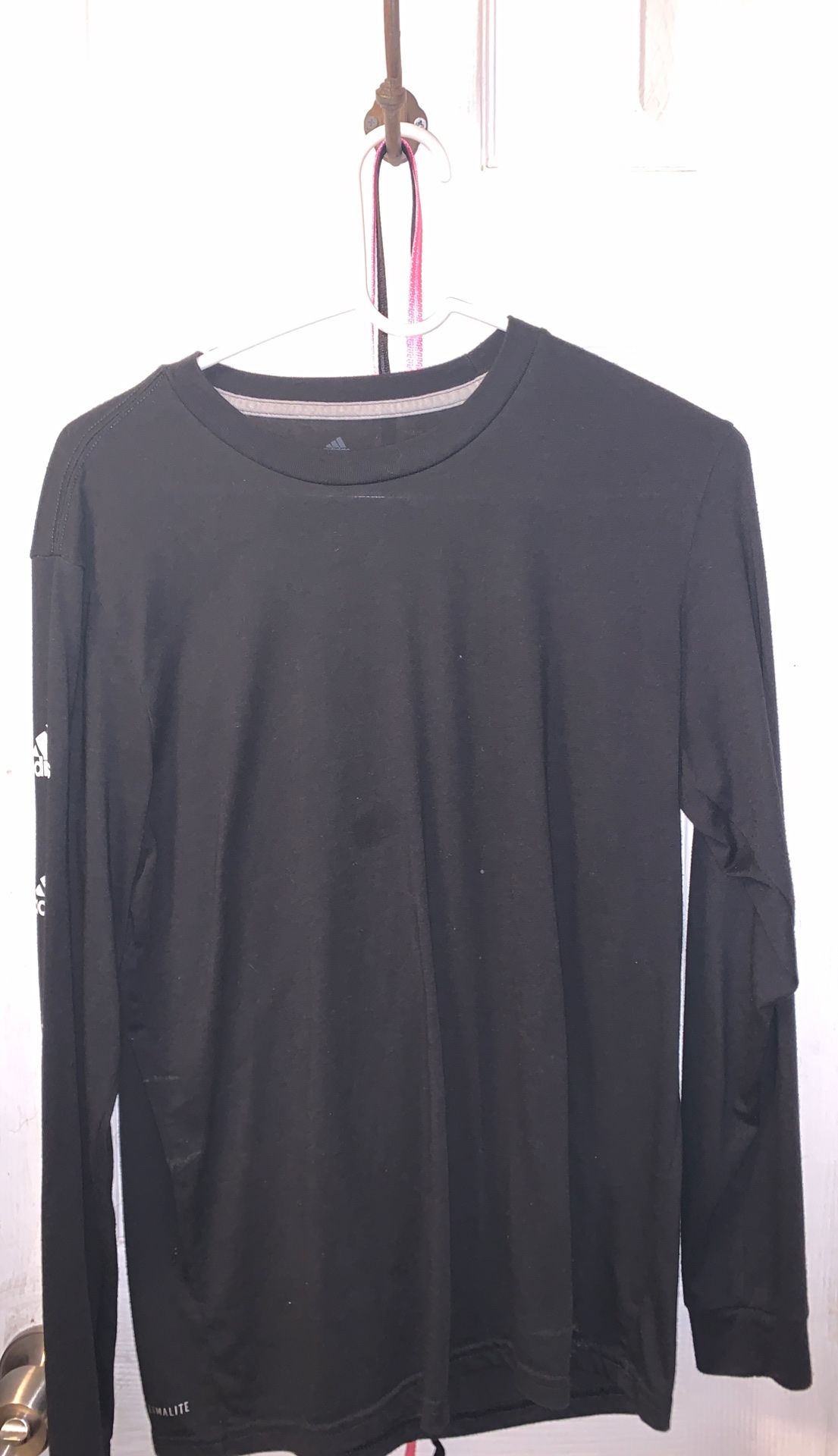 Long sleeve mens black adidas shirt size s