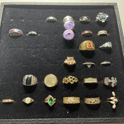 Rings Lot Men’s And Women’s Sterling Mixed In