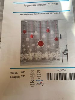 Christmas Premium Shower Curtain with 12 Hooks