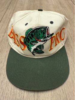 Bass Pro Shops Gone Fishing Embroidered Adjustable Baseball Cap Beige Green