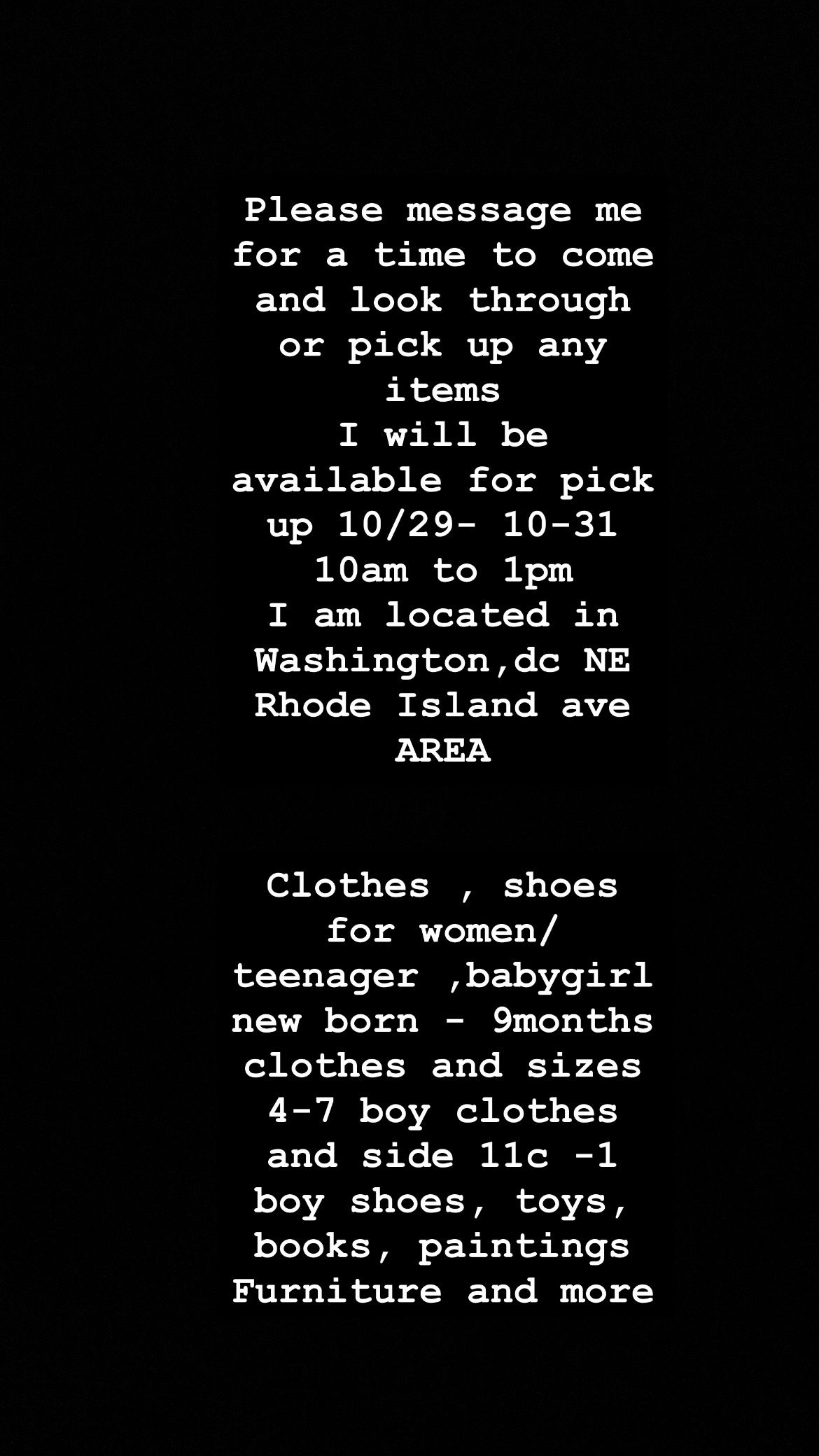 Clothes, Shoes, Furniture Home Sale