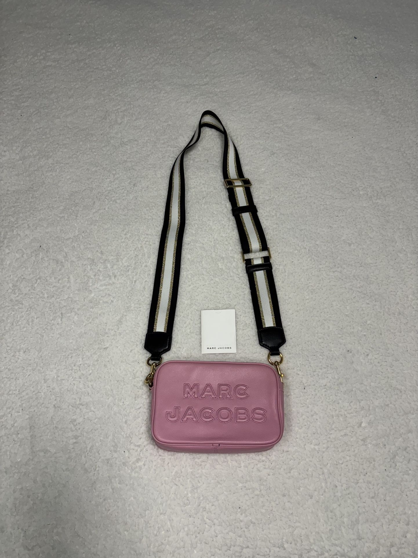 Marc Jacobs Flash Pink Leather Embossed Camera Crossbody Bag
