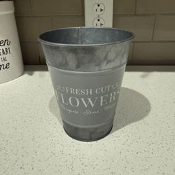 Metal planter- 6 inches tall and 5 inches across