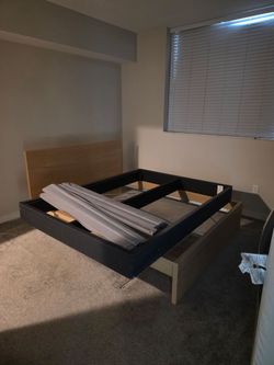 Queen Bed Frame with Headboard and Endtable $100