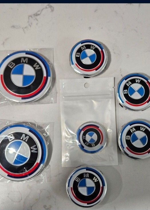Bmw Hood Trunk 82mm Wheel 68mm Center Caps 5x120 Red Blue White 