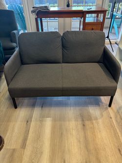 Small Gray Fabric Loveseat