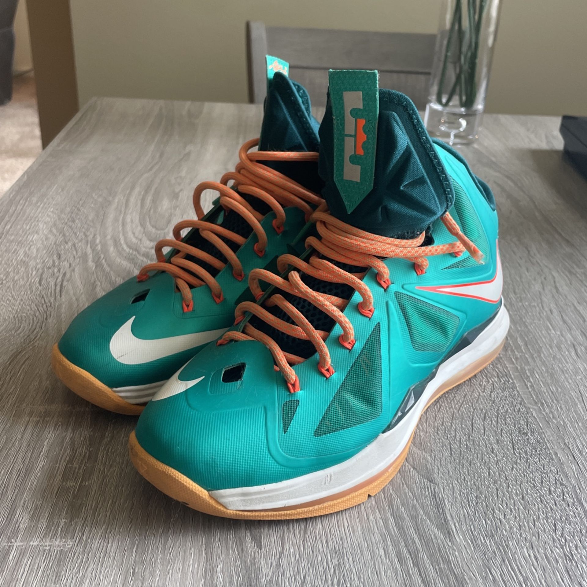 Nike LeBron James X Dolphins Size 9.5