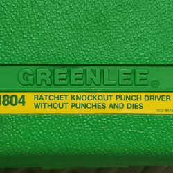 Greenlee 1804 Ratchet Knockout set
