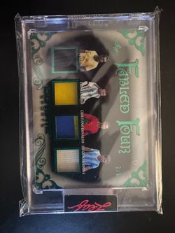 2024 Leaf Ultimate Fabled Four Pele Messi Ronaldo Mardona /3 Game Patch Emerald