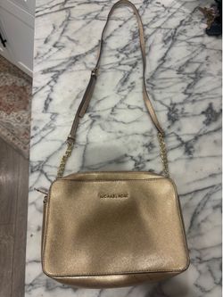 Michael Kors Gold Crossbody Bag Saffino Jet Set