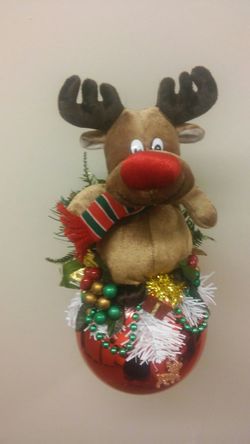 Red nose deer ornament
