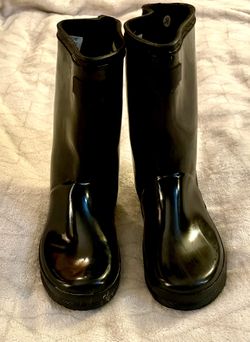 Kids Black Rubber Rain Boots Size 13/1