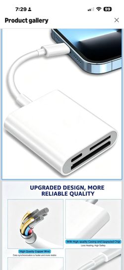 New in box! SD Card Reader for Phone, Support SD/TF Card Reader Up to 512GB Support, Dual Card Slots