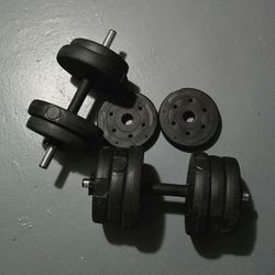 66 Lbs Adjustable dumbbell weight set.