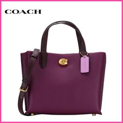 Coach Willow Deep Berry Purple Tote Crossbody Bag