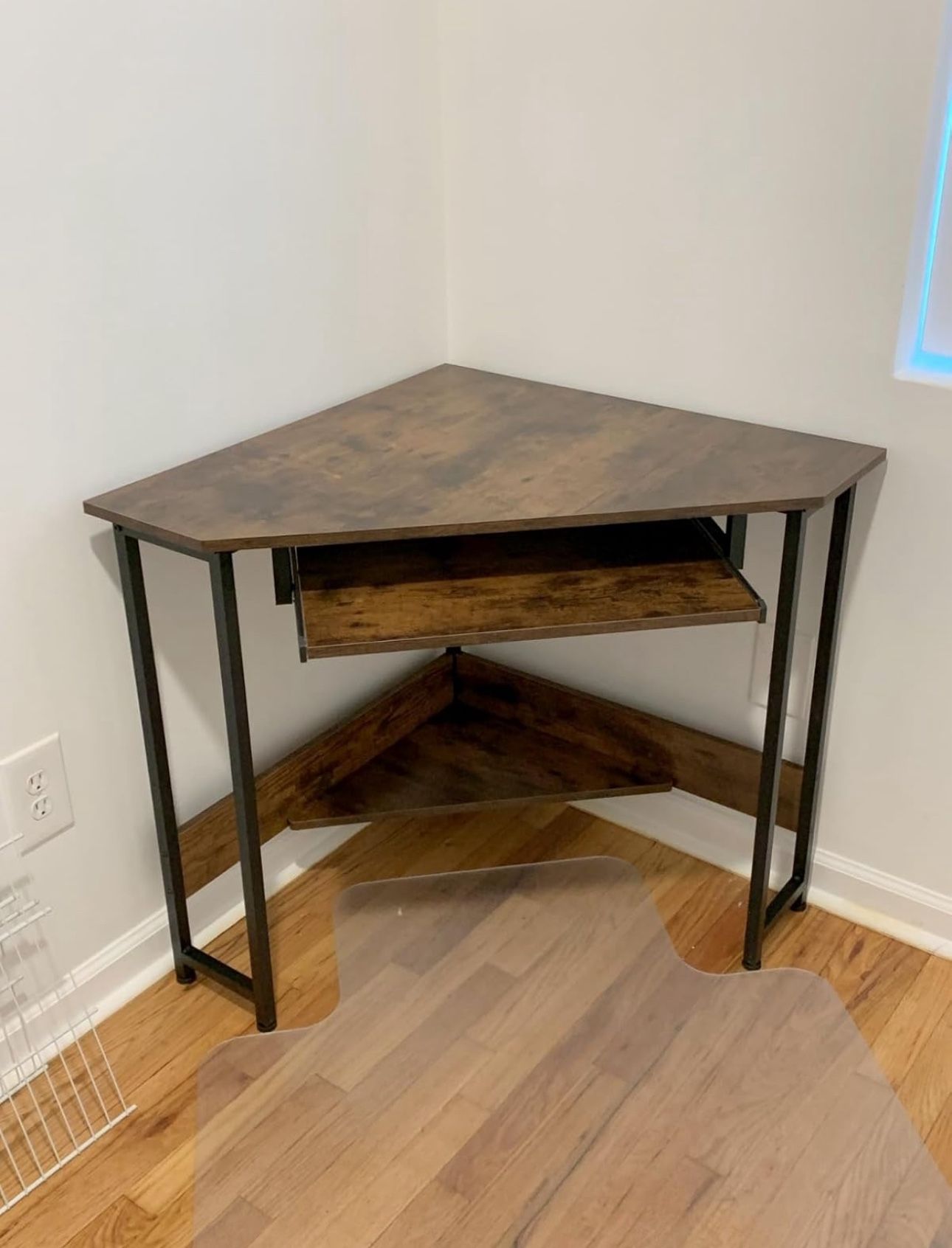 Triangle Corner Desk and Fabric Task Chair