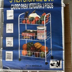New 3-Tier Storage Cart with Wheels – Kitchen Organizer 