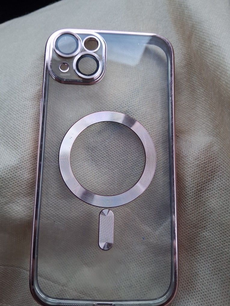 For iPhone 16 15 Pro Max 14 13 12 Titanium Metallic Plating Magnetic Clear Case