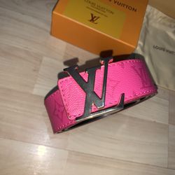Pink louis vuitton belt 