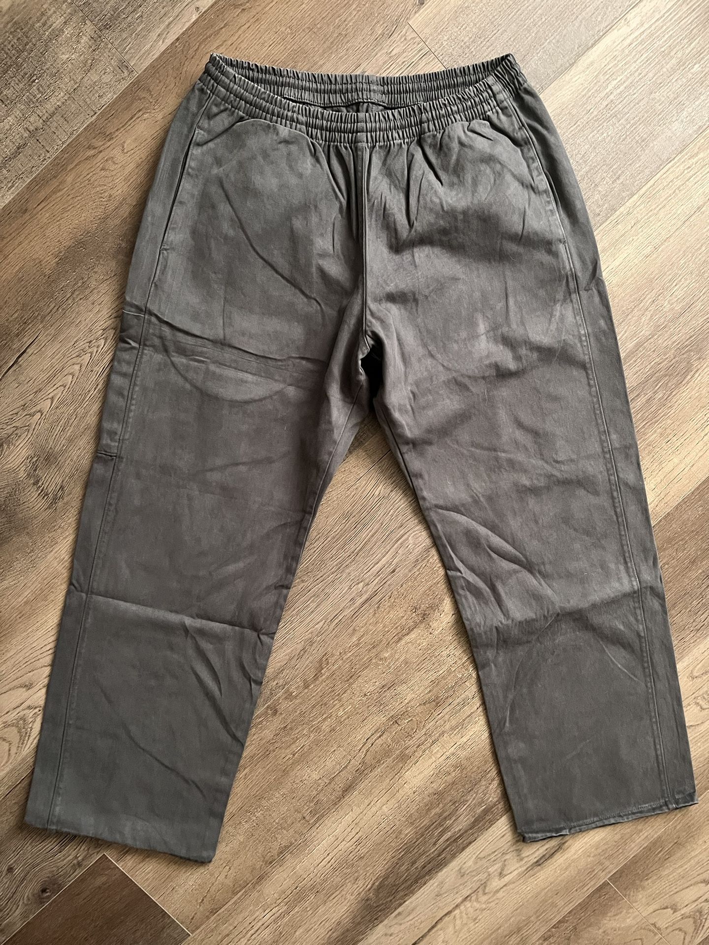 Yeezy Gap Pants Mens Size L Dark Gray Unreleased Sateen Cargo New Season YZY