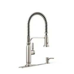 Kohler Ealing Pre-Rinse Spring Vibrant Stainless Single Handle Deck-mount Pull-down Kitchen Faucet 